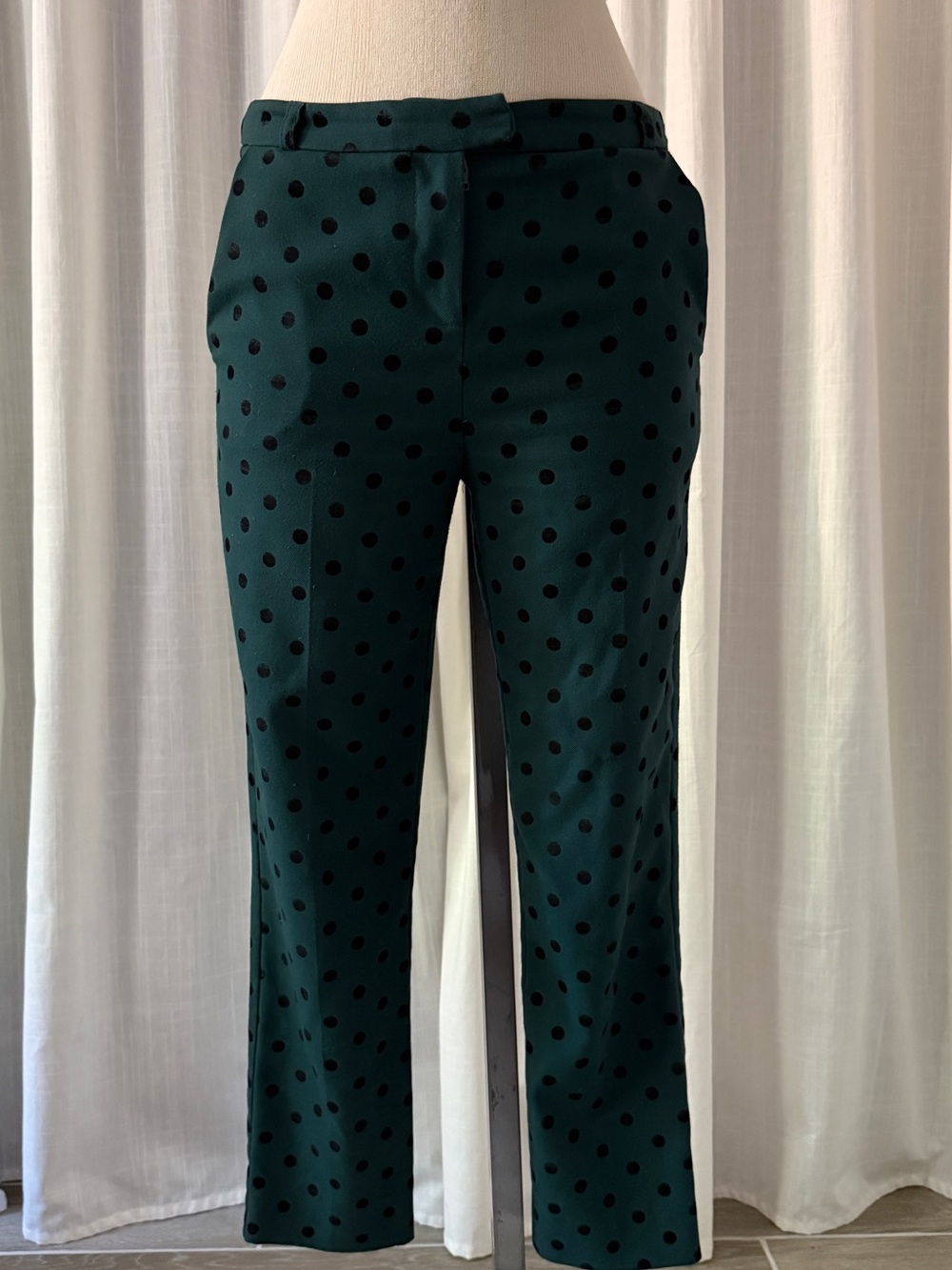 Women’s Dark Green Polka Dot Pants